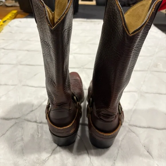 Jack Daniel’s Leather Cowboy Boots Sz 12D Brown Western Country Rodeo